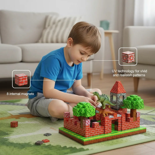 Bloques Magneticos 𝗠𝗜𝗡𝗘𝗖𝗥𝗔𝗙𝗧® 64 piezas