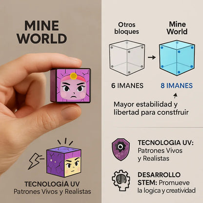 Bloques Magneticos 𝗠𝗜𝗡𝗘𝗖𝗥𝗔𝗙𝗧® 60 piezas